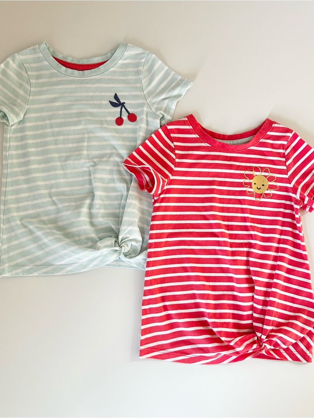 Cat & Jack Toddler Girls Striped Short Sleeve Tee Bundle